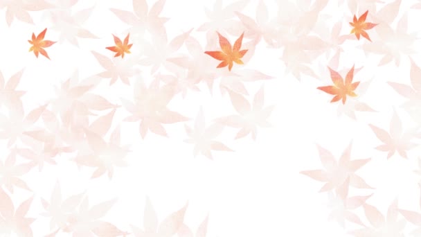 Відео Японському Стилі Танцюючого Осіннього Листя Осіння Анімація — стокове відео