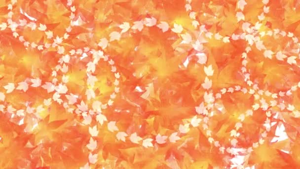 Animation Video Rotating Autumn Leaves Painted Watercolors — Stock Video