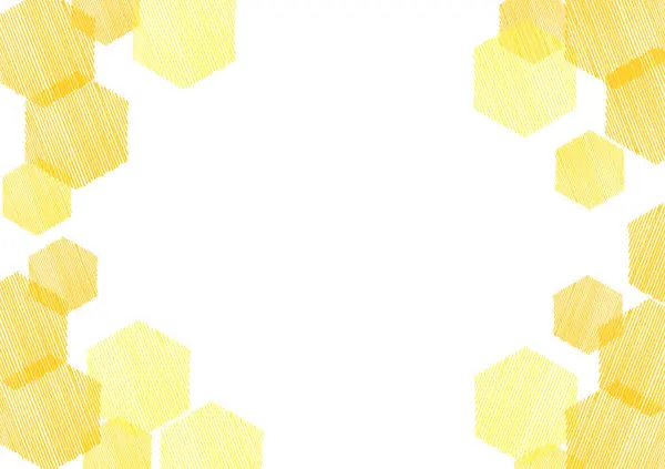 Geometrik (altıgen) çerçeve. Bal peteği. Renkli kalem.