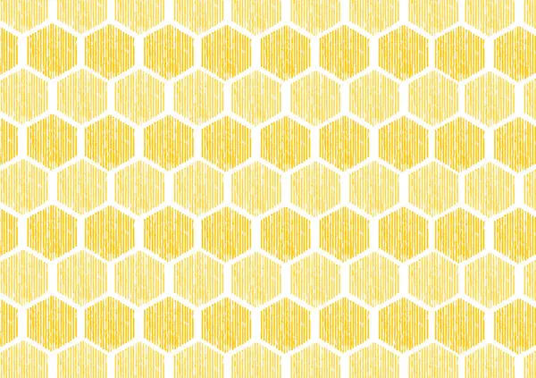 Bal peteği (arı kovanı şeklinde) renkli kalemlerle çizilmiş duvar kağıdı.