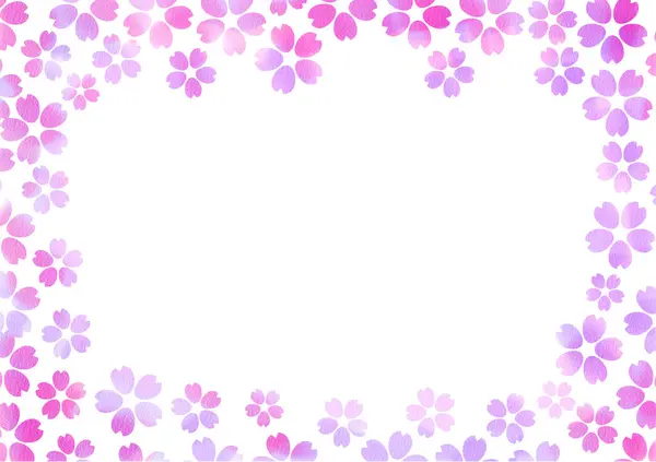 Malarstwo Akwarelowe Kwiatów Wiśni Ramki Tapety — Zdjęcie stockowe