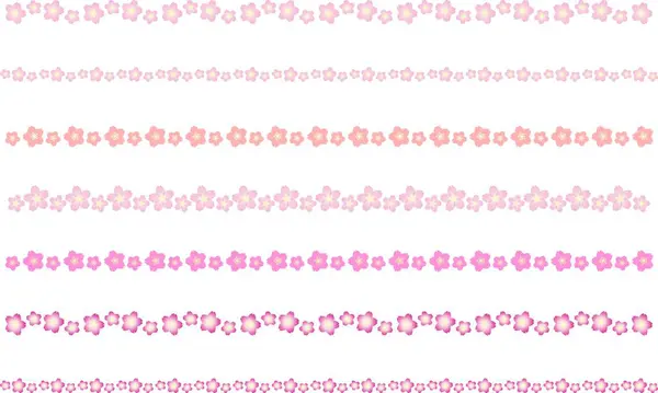 Cherry Blossom Line Set Japanese Culture — Stockový vektor