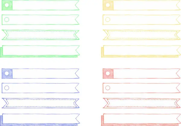 El çizimi kalem pankartlar ve çerçeveler.