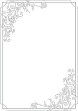 Botanik motifleri olan muhteşem bir çerçeve. Batı tarzı çerçeve. (A4 portresi)