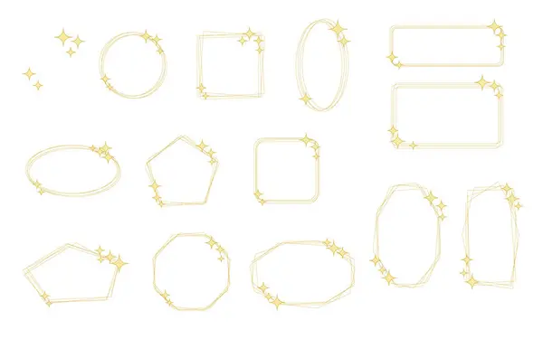 Altın rengi basit çerçeveli yıldızlar..