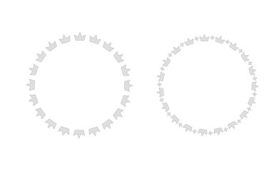 Çerçevelenmiş gümüş dairesel taçlar..