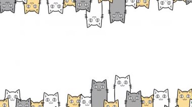 Bir kedi çiziminin yukarı ve aşağı hareket edişinin animasyonu..