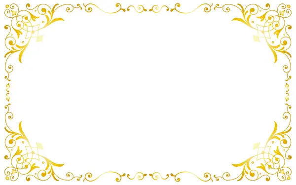 Sanat Nouveau Biçimli Klasik Sınır Tasarımı Davetiye ve Kartlar İçin Altın El Çizimi Dekoratif Çerçeve