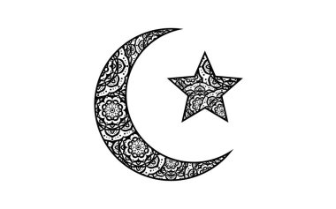 Ay ve yıldızlar beyaza boyanır. Resme bir mandala tarzı nesne eklenerek, kullanıcıların şablonun konumunu gerektiği gibi ayarlamalarına olanak sağlanır.