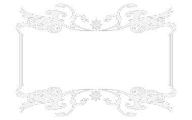 Süslü şekilli gümüş dekoratif çerçeve.