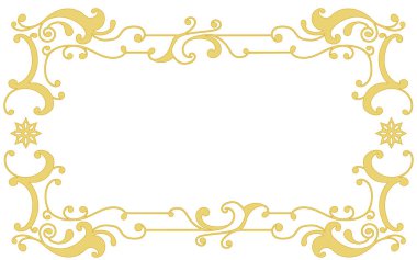 Altın rengi elle boyanmış dekoratif çerçeve..