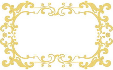 Altın rengi elle boyanmış dekoratif çerçeve..