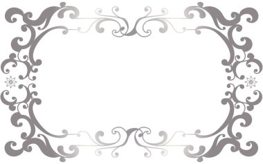 Gümüş gradyan ile elle boyanmış dekoratif çerçeve.