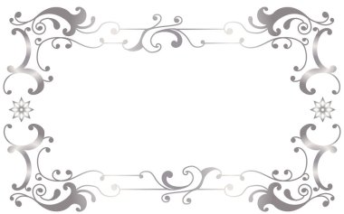 Gümüş gradyan ile elle boyanmış dekoratif çerçeve.