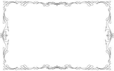 El yapımı tek renkli dekoratif çerçeve. Beyaz çerçeveli. Yatay.