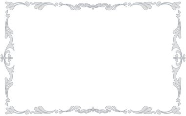 Gümüş el yapımı dekoratif çerçeve. Yatay.