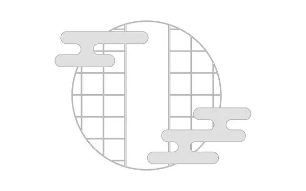 Japon tarzı, bulut desenli bir Shoji çerçeve. Gümüş rengi. (Japon tarzı pencere çerçevesi)