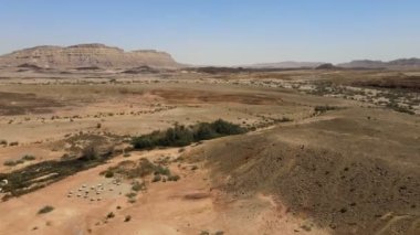 Dağ manzarası, çöl. Makhtesh Ramon Krateri, Negev Çölü, İsrail. Yüksek kalite 4k görüntü