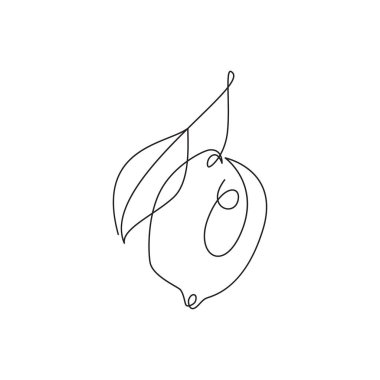 Bir satır limon. Vektör çizimi.