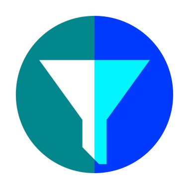 Veri filtresi sembolü. Eğitim sunumu için vektör ögesi.