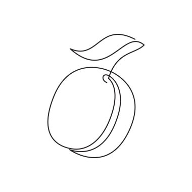 Apricot vector silhouette. White background.