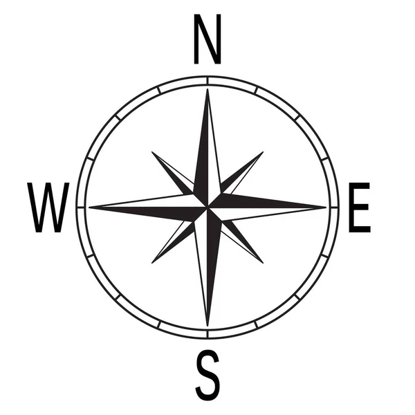 Vector Compass Icon White Background — Vector de stock