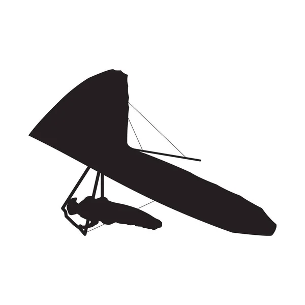 Drachenflieger Vektor Silhouette Weißer Hintergrund — Stockvektor