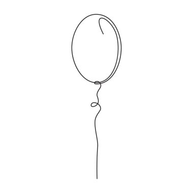 Şişme top bir çizgi halinde. Vektör çizimi.