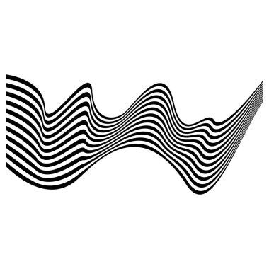 Deniz dalgası vektör çizimi. Tek renkli çizgiler.
