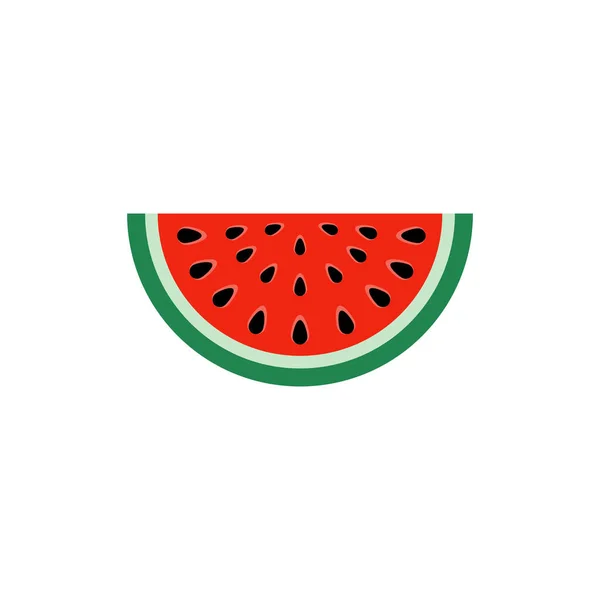 Ripe Watermelon Vector Drawing Green Background — Stock Vector