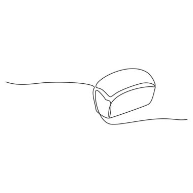 Ekmek bir çizgi. Vektör çizimi. Beyaz arkaplanda izole.