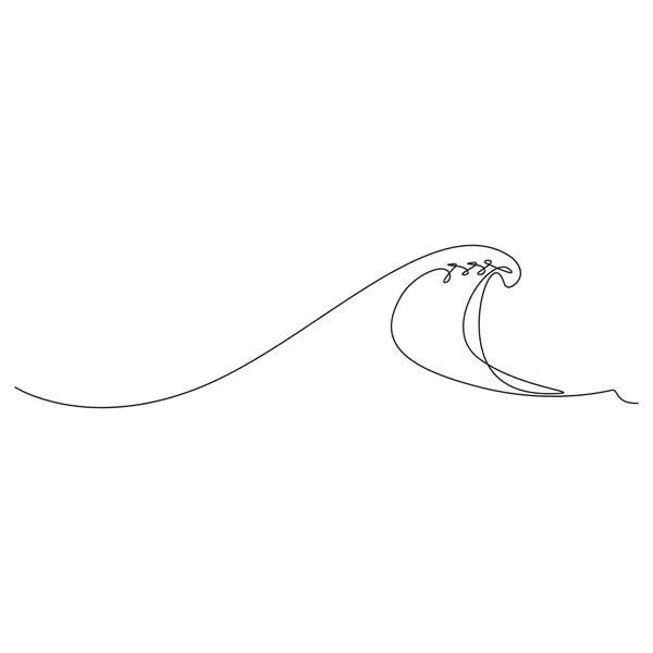 海浪一条线 基于白色背景的矢量绘图 — 图库矢量图片