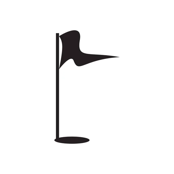 Teamsport Golfspel Vectorsilhouet Van Een Vlag Een Kogelgat — Stockvector