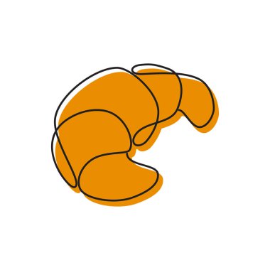 Kruvasan çöreği. Vektör çizimi.