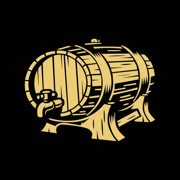 Бочка Пивом Векторні Ілюстрації Чорний Фон — стоковий вектор