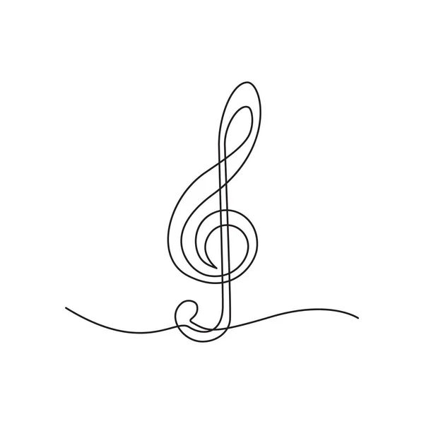 Музыкальная Нота Одна Строчка Векторный Рисунок — стоковый вектор