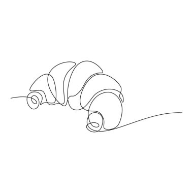 Çörek kruvasanı. Vektör çizimi.