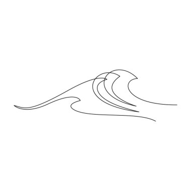 Bir sıra deniz dalgası. Beyaz arkaplanda vektör çizimi.