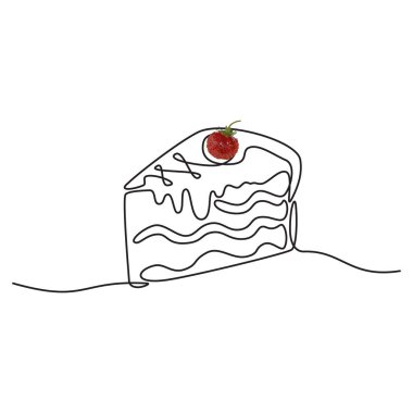 Bir sıra şenlikli pasta. Vektör çizimi.