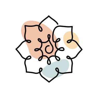 Lotus bir satır. Vektör çizimi.