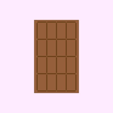 Çikolata çubuğu vektörü. Beyaz arkaplan.