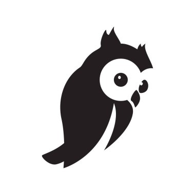 Baykuş vektör çizgisi. Beyaz arkaplan.