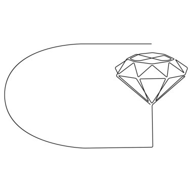 Elmas aralıksız çizgi. Beyaz arkaplanda elle çizilmiş vektör çizimi.