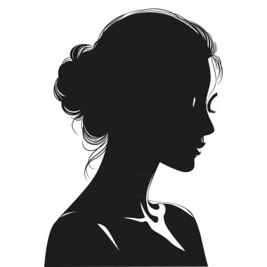 Güzel gelin silueti. Beyaz arkaplanda vektör çizimi.