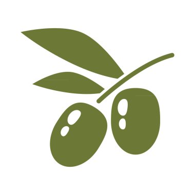 Zeytin silueti. Beyaz arkaplanda vektör çizimi.