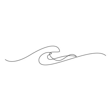 Bir sıra deniz dalgası. Beyaz arkaplanda vektör çizimi.