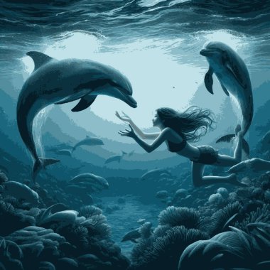 Bir sıra deniz dalgası. Vektör çizimi.