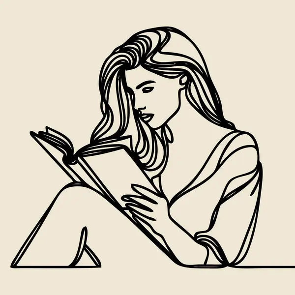 Kitabın ana hatlarını aç. Bir çizgi vektör çizimi.