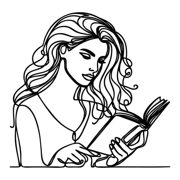 Kitabın ana hatlarını aç. Bir çizgi vektör çizimi.