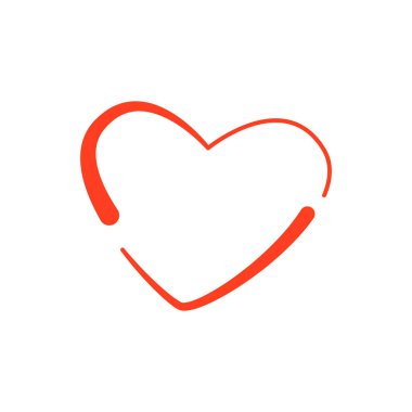 Kalp tek çizgi. Vektör çizimi.